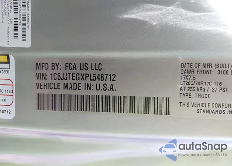 2023 Jeep Gladiator Mojave 4X4 из США, поврежденный, VIN 1C6JJTEGXPL548712